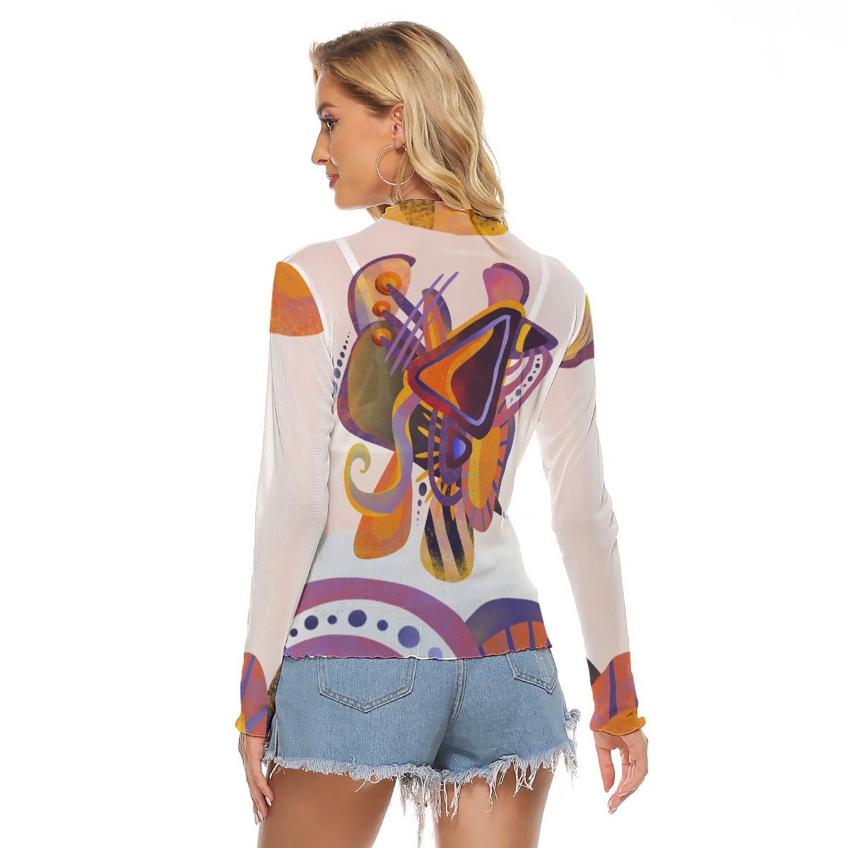 "Melodic Abstraction" Mesh Shirt | Shirts & Tops | All Around Artsy Fashion