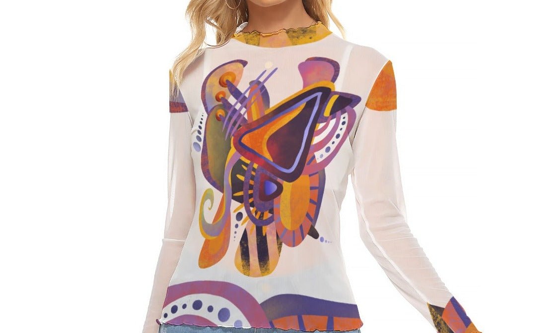 "Melodic Abstraction" Mesh Shirt | Shirts & Tops | All Around Artsy Fashion