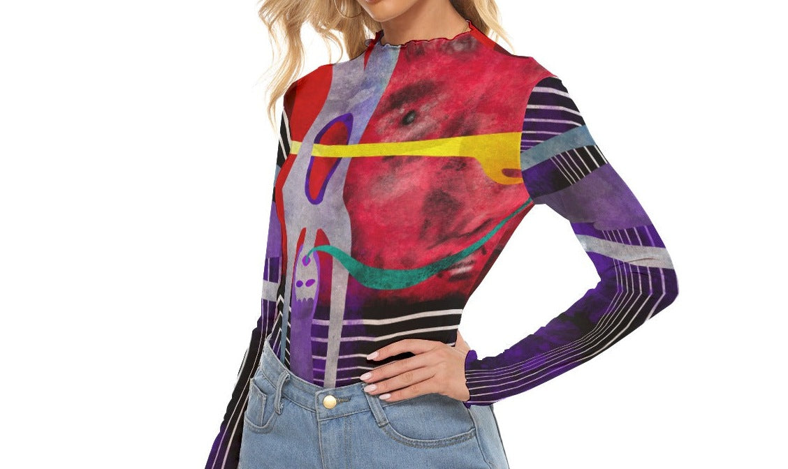 "Hanging On" Mesh Shirt — mesh close-up