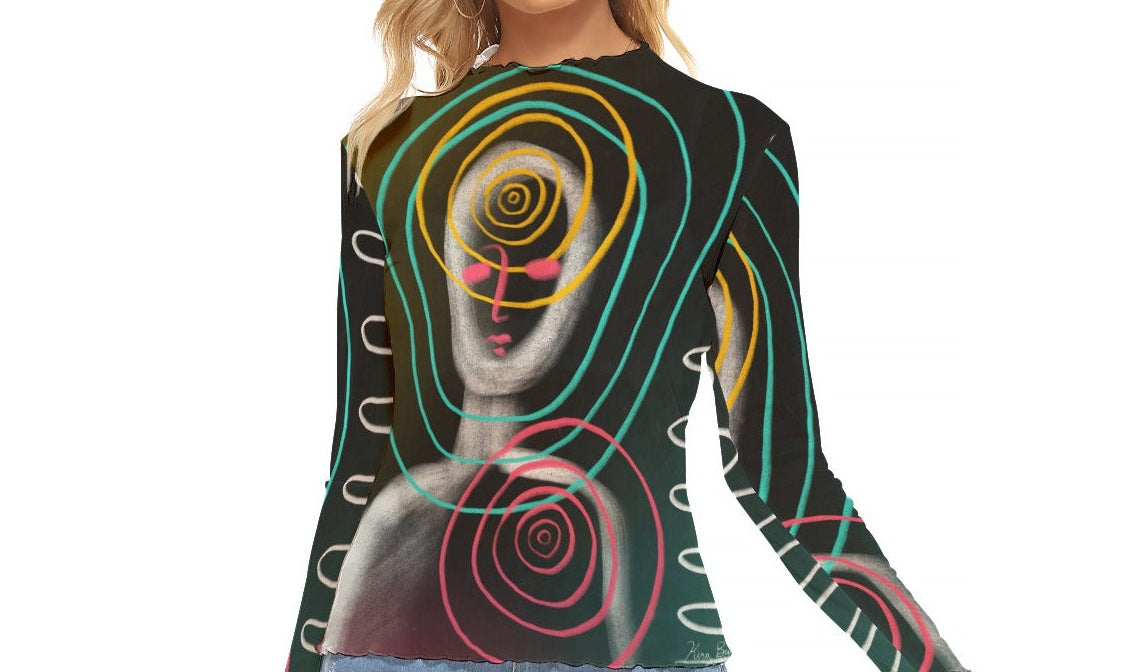 "Emanations" Mesh Shirt — mesh close-up