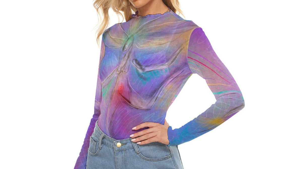"Purple People" Mesh Shirt — mesh close-up