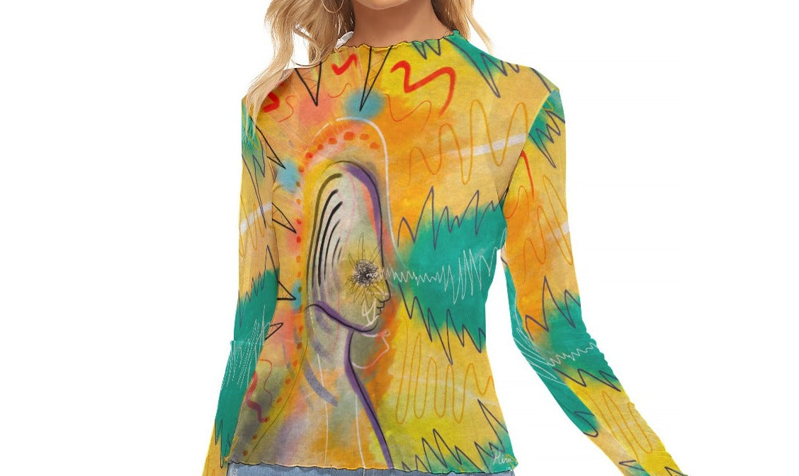 "Transfixing" Mesh Shirt — mesh close-up