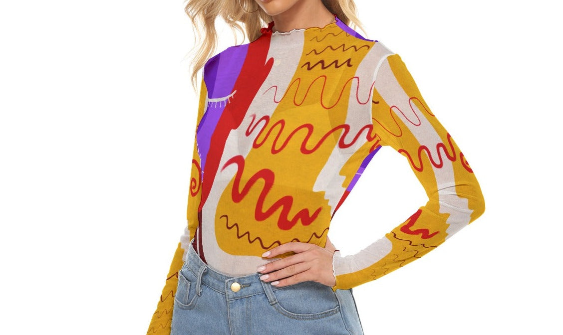 "Vibing Out" Mesh Shirt — mesh close-up