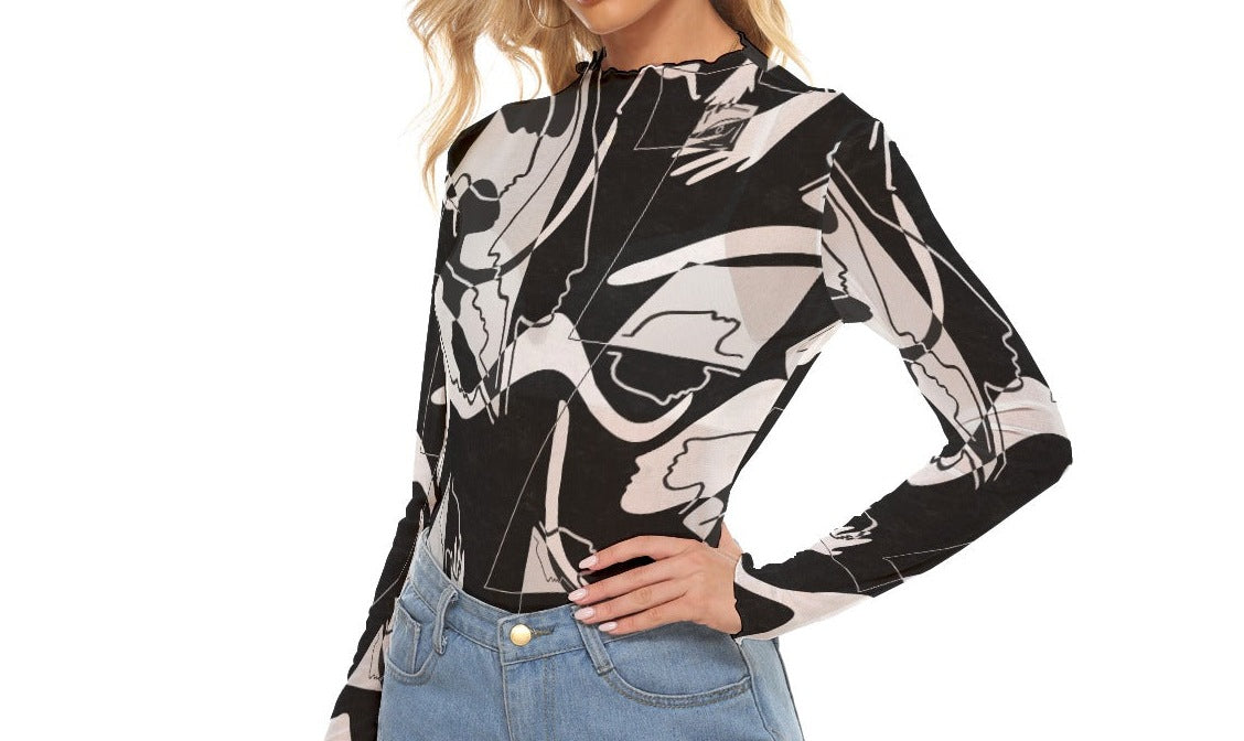 "Inertia Illusion" Mesh Shirt — mesh close-up
