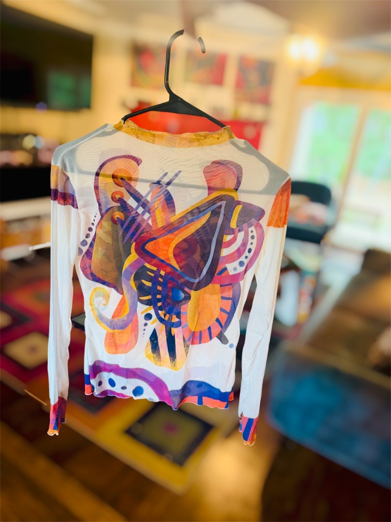 "Melodic Abstraction" Mesh Shirt — hanger