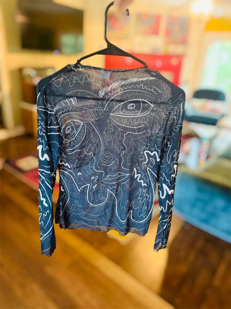 "Fire Face" Mesh Shirt — hanger