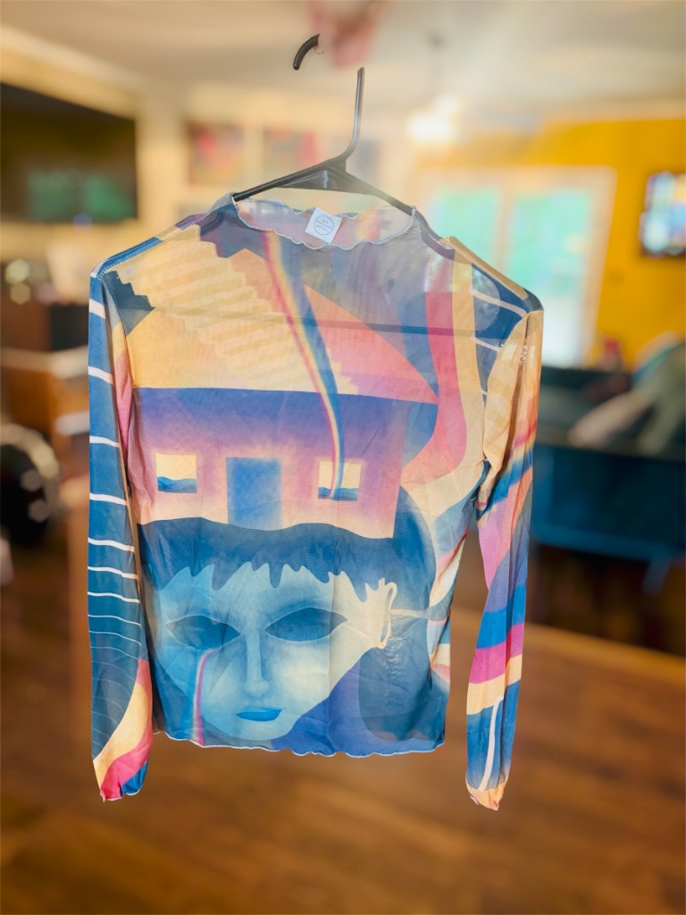 "Chromatic Aberration" Mesh Shirt — hanger
