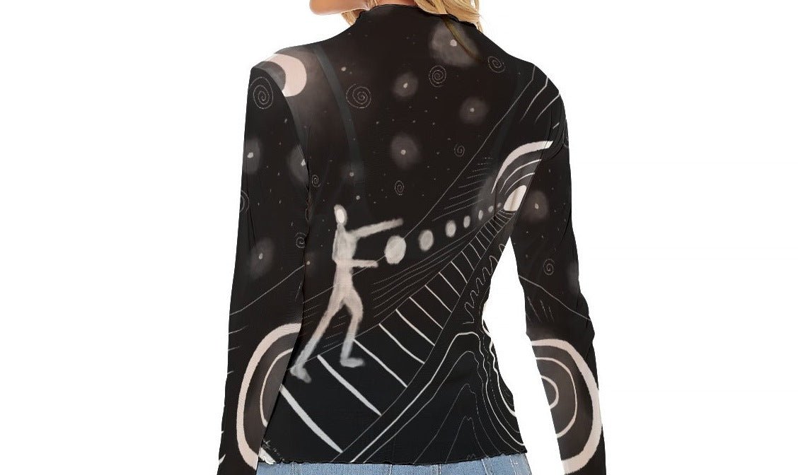 "Midnight Manifest" Mesh Shirt | Shirts & Tops | All Around Artsy Fashion