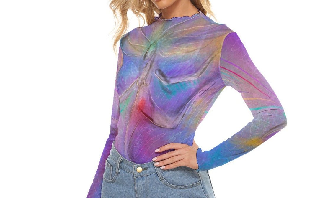 "Purple People" Mesh Shirt | Shirts & Tops | All Around Artsy Fashion