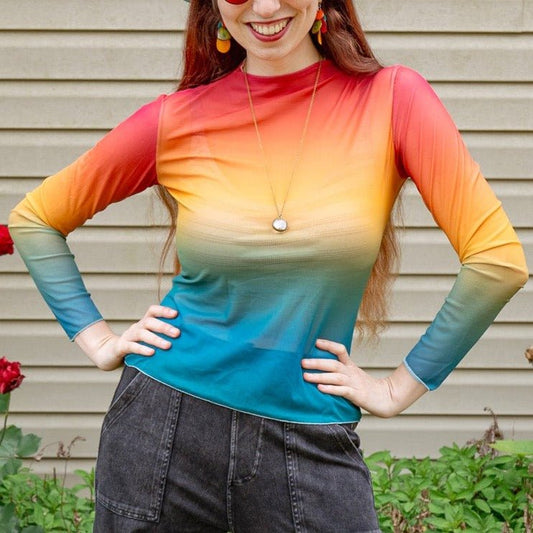 Rainbow Mesh Shirt | Shirts & Tops | All Around Artsy Fashion
