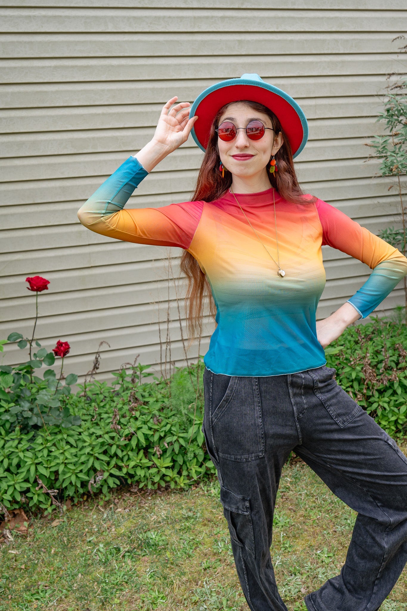 Rainbow Mesh Shirt | Shirts & Tops | All Around Artsy Fashion