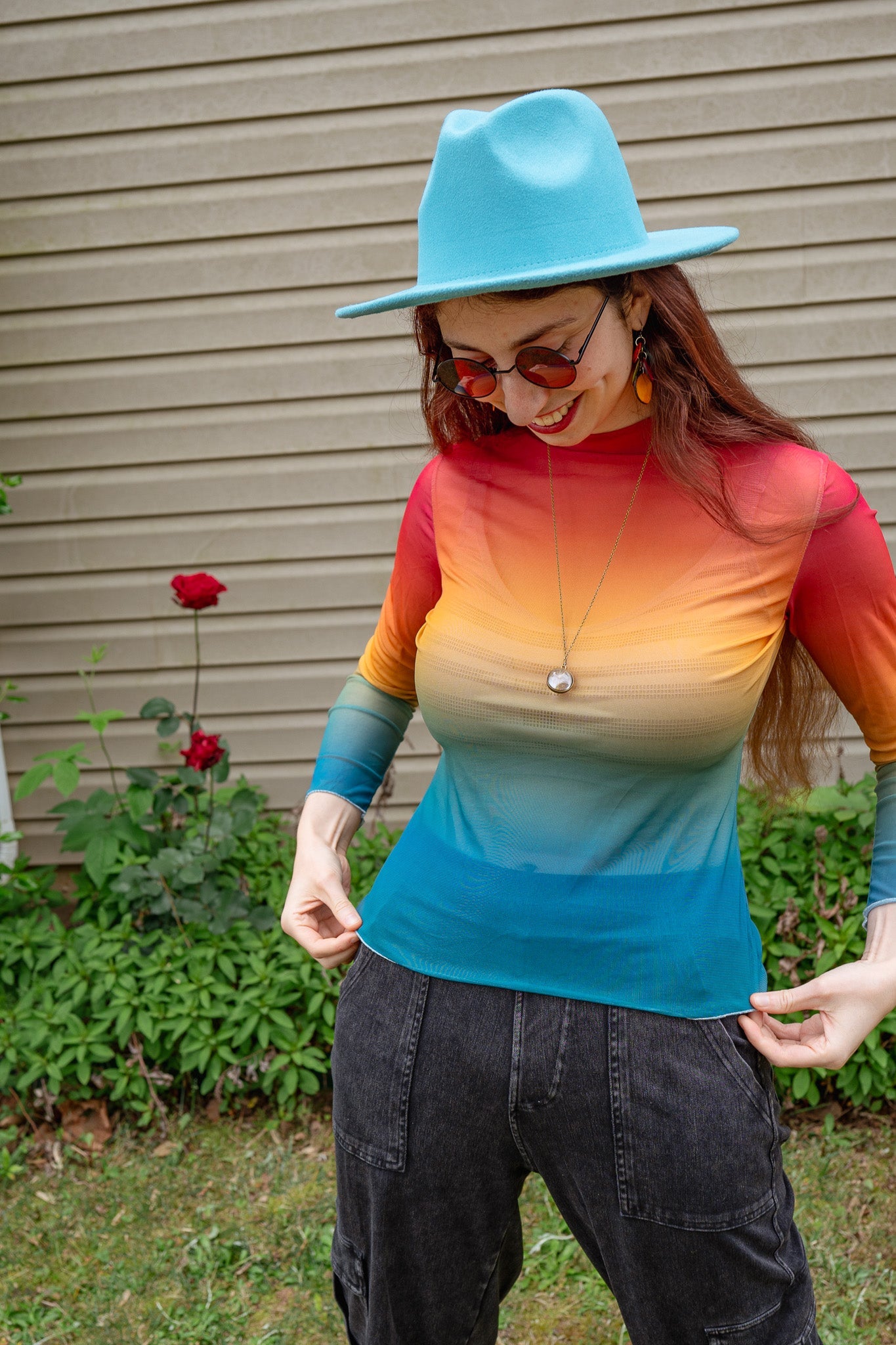 Rainbow Mesh Shirt | Shirts & Tops | All Around Artsy Fashion