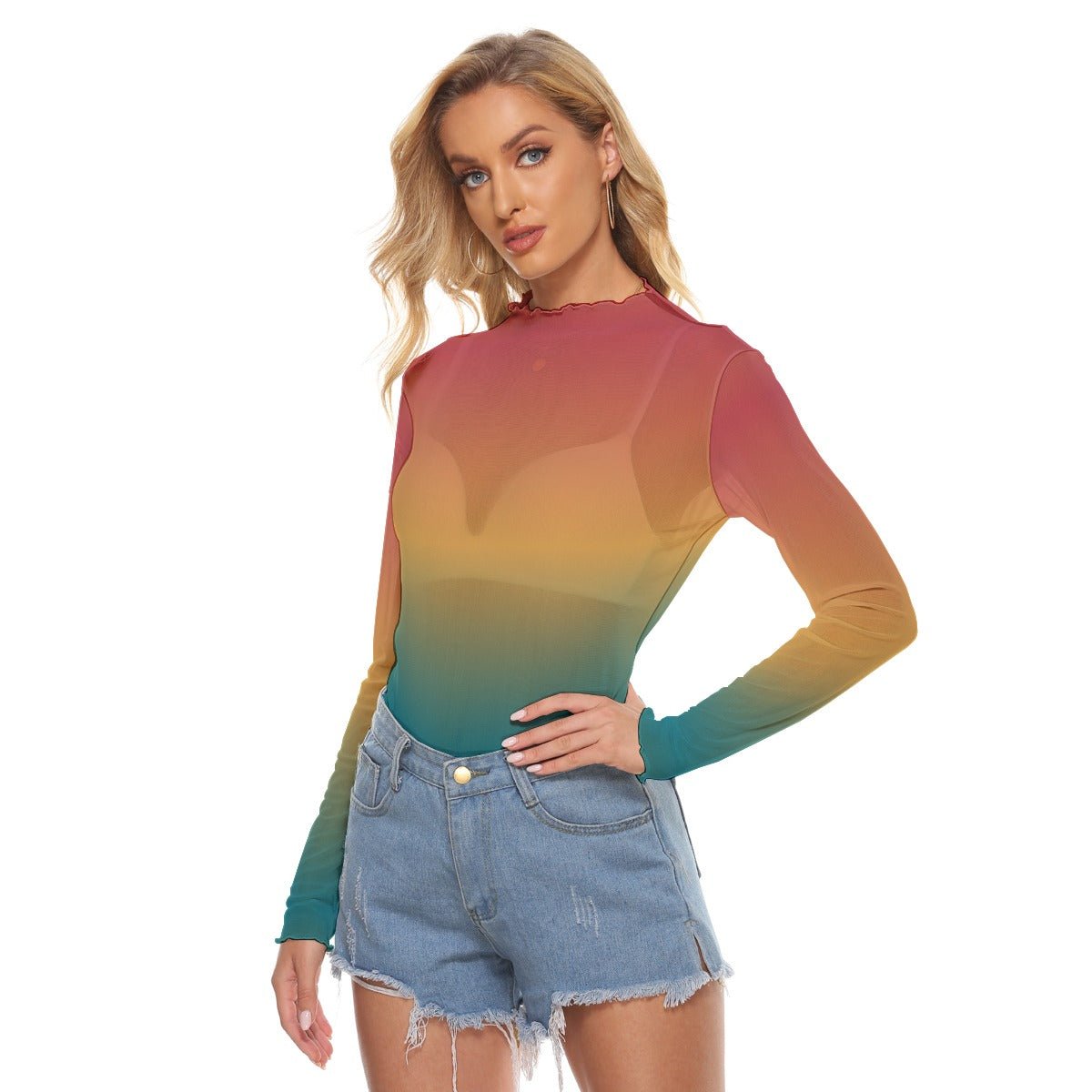 Rainbow Mesh Shirt | Shirts & Tops | All Around Artsy Fashion