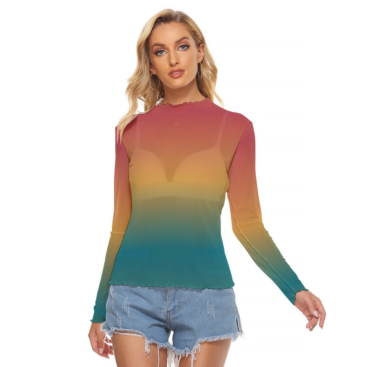 Rainbow Mesh Shirt | Shirts & Tops | All Around Artsy Fashion