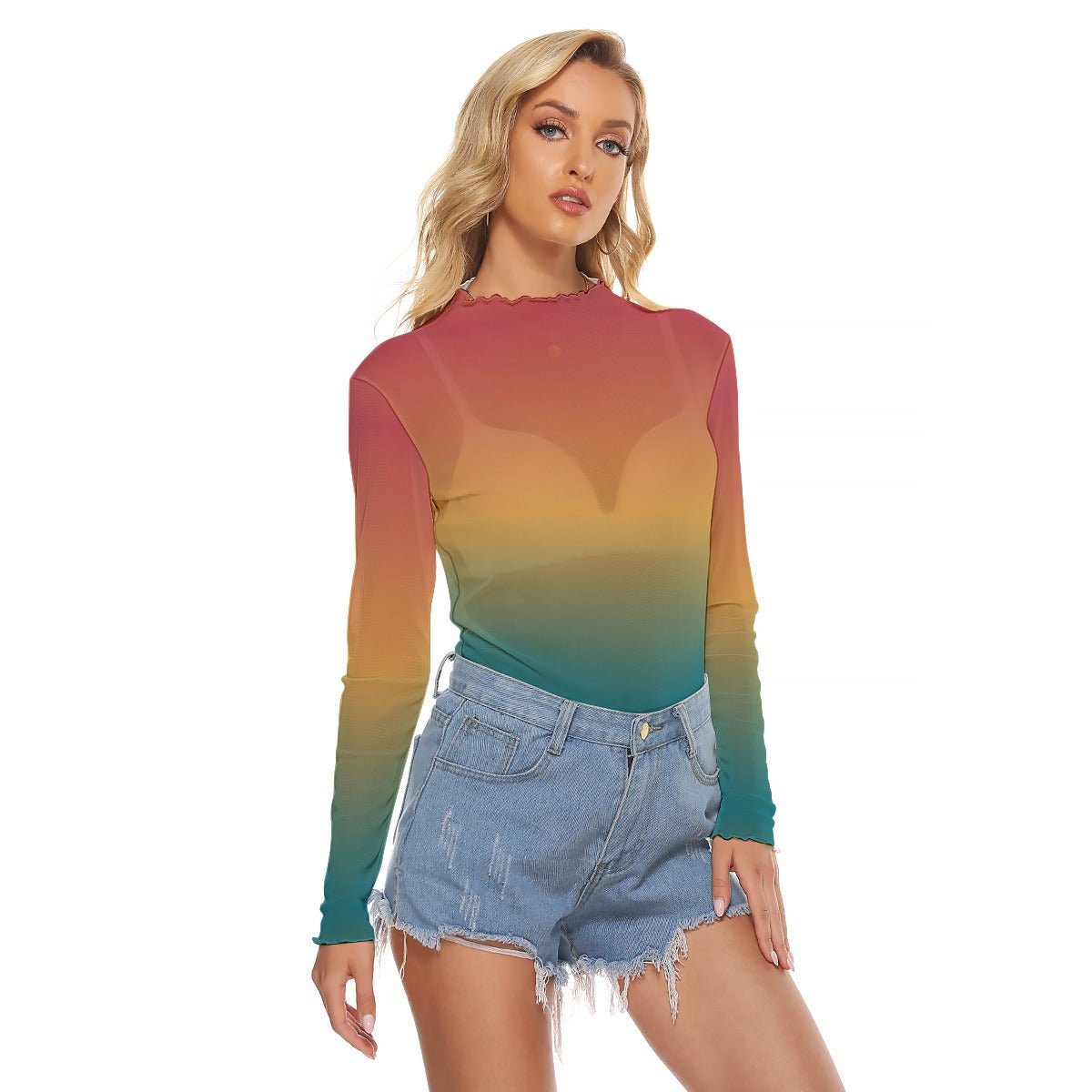 Rainbow Mesh Shirt | Shirts & Tops | All Around Artsy Fashion