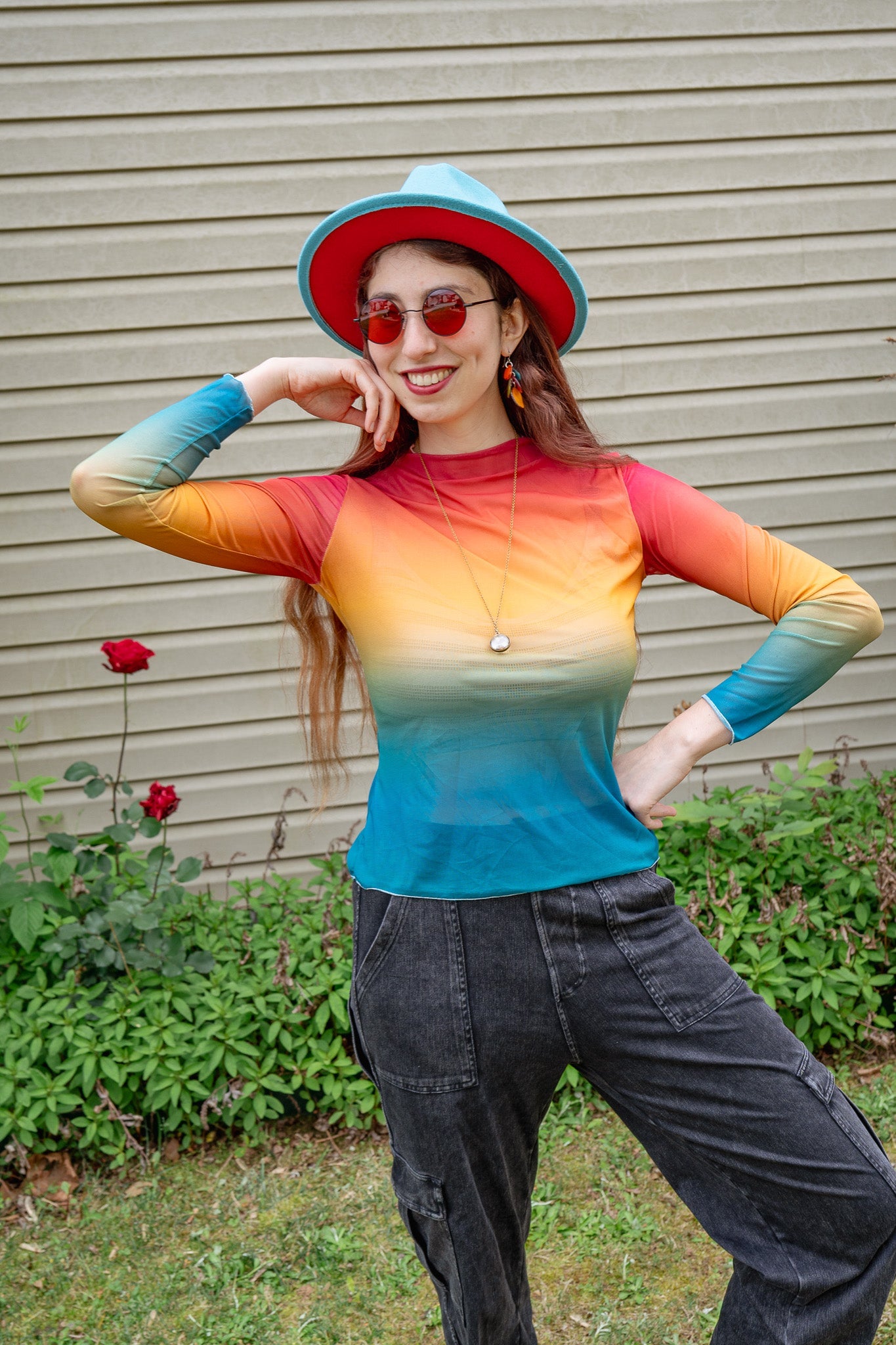 Rainbow Mesh Shirt | Shirts & Tops | All Around Artsy Fashion