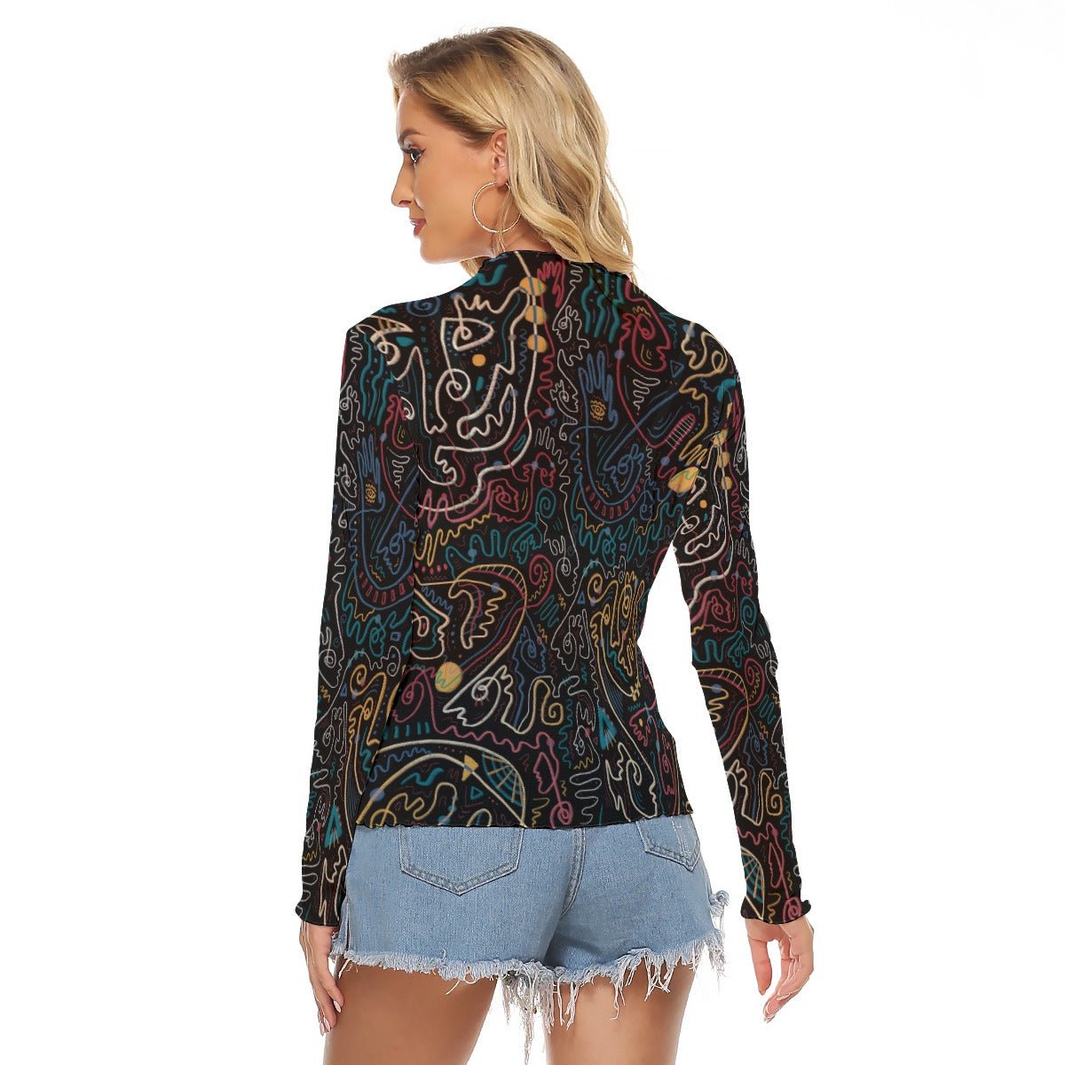 "Soul Scribbles" Mesh Shirt | Shirts & Tops | All Around Artsy Fashion