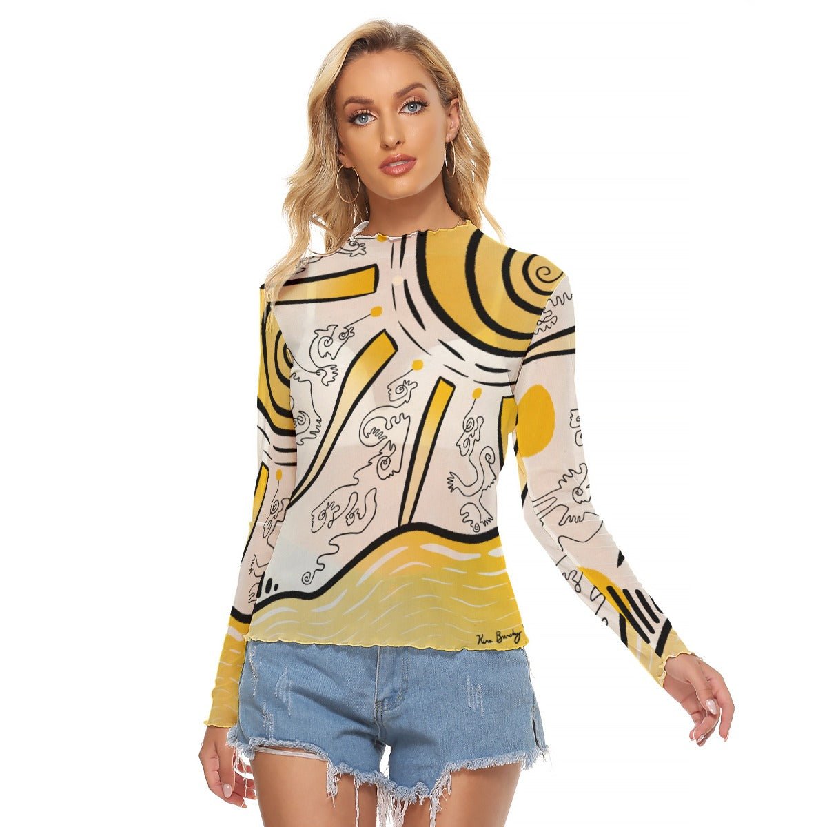 "Sunny Daze" Mesh Shirt | Shirts & Tops | All Around Artsy Fashion