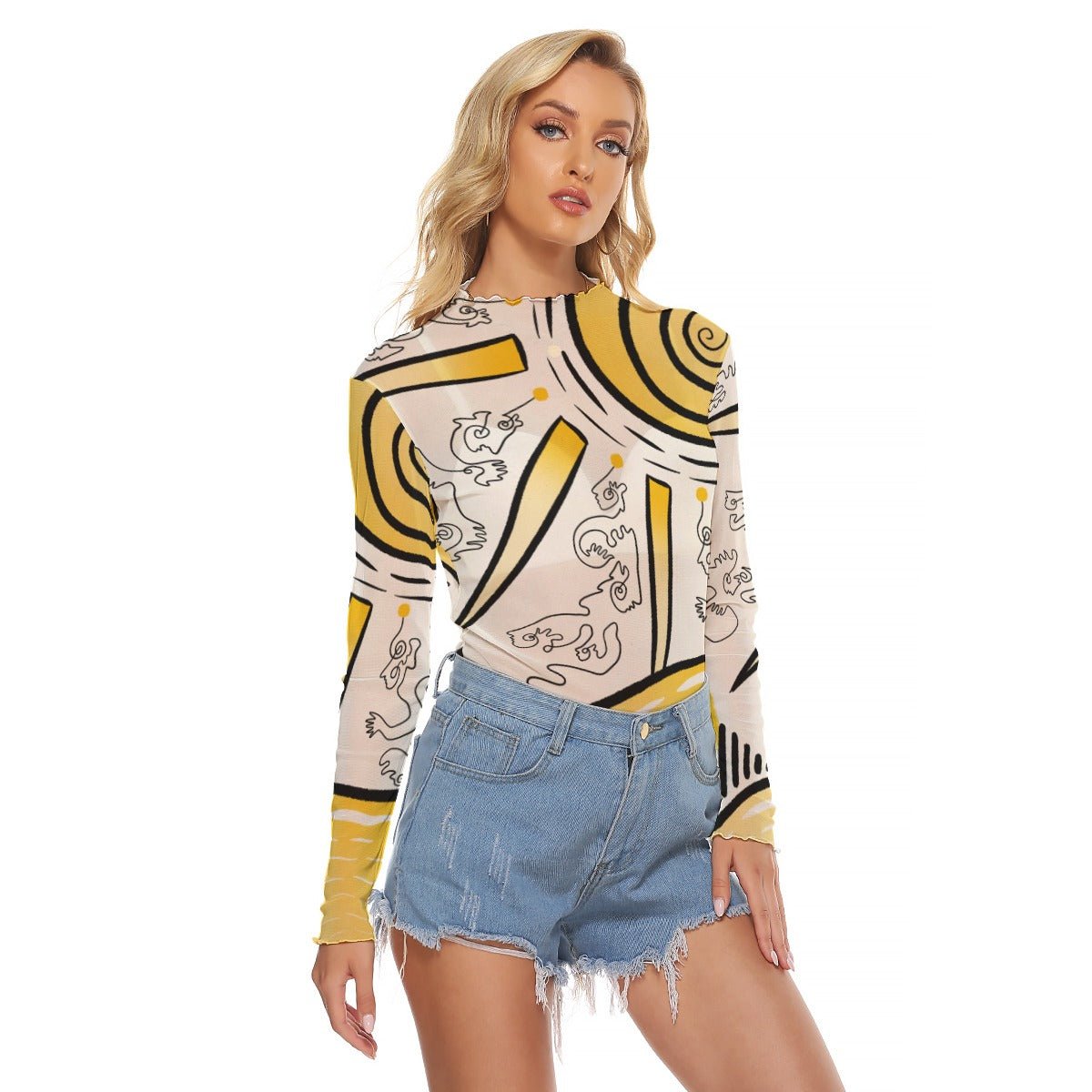 "Sunny Daze" Mesh Shirt | Shirts & Tops | All Around Artsy Fashion