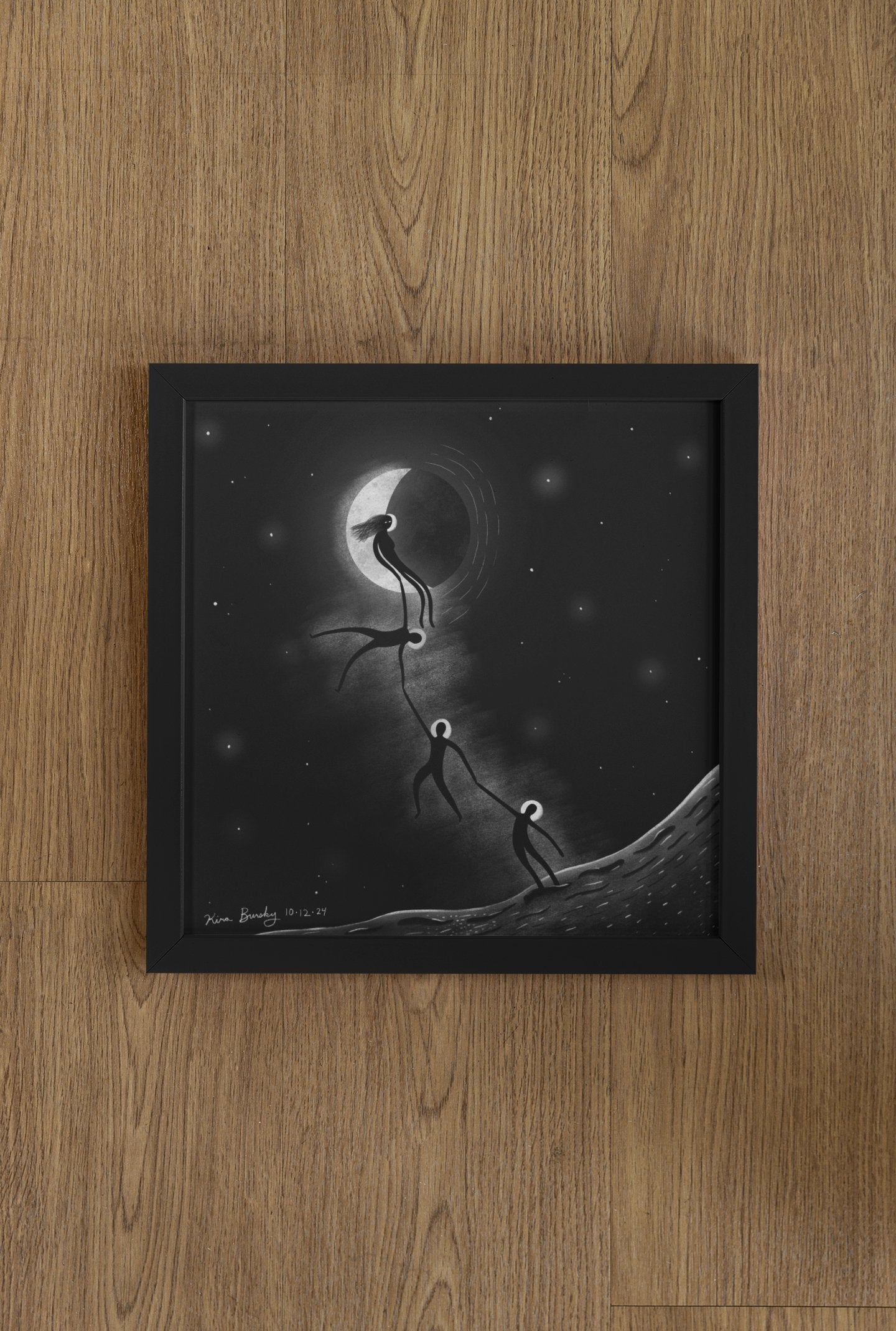 "The Crescent Moon" - 12x12" Signed Art Print | Art Print | All Around Artsy Fashion