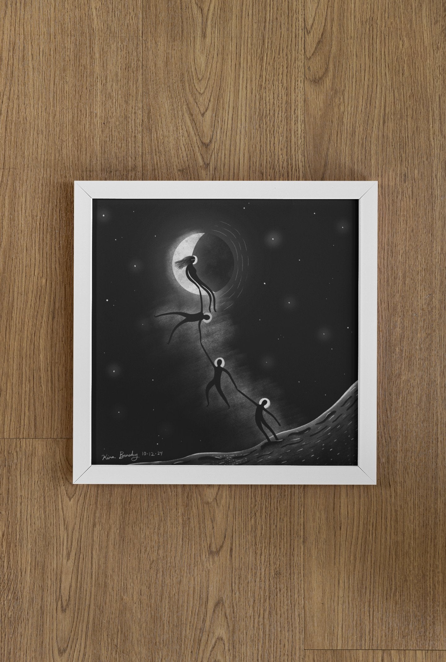 "The Crescent Moon" - 12x12" Signed Art Print | Art Print | All Around Artsy Fashion