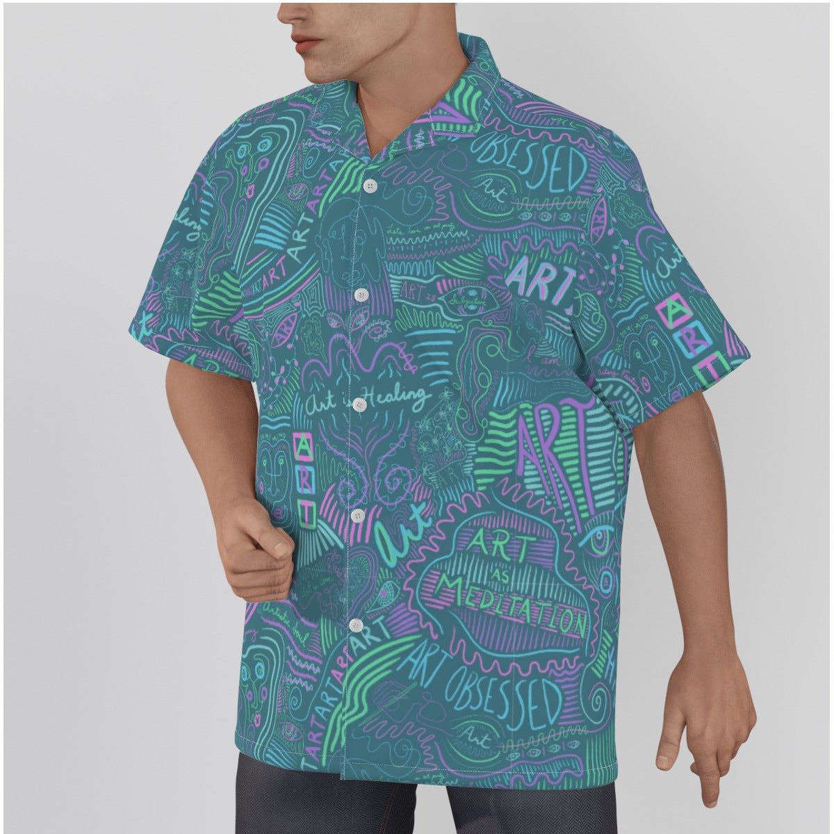"Artsy Fartsy" - Men's Hawaiian Shirt | Shirts & Tops | All Around Artsy Fashion