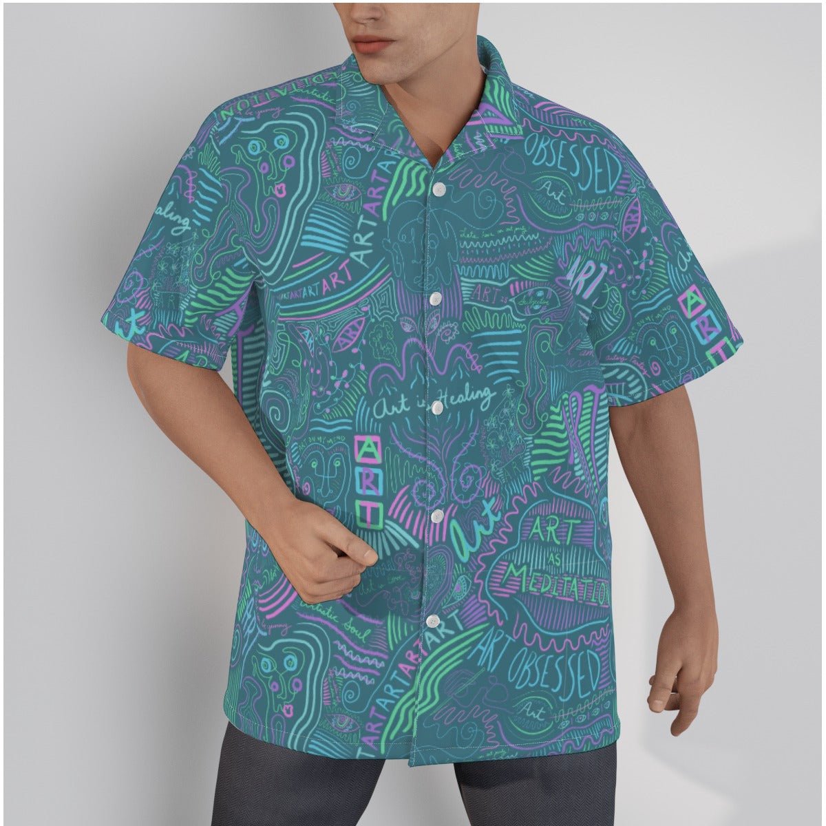 "Artsy Fartsy" - Men's Hawaiian Shirt | Shirts & Tops | All Around Artsy Fashion