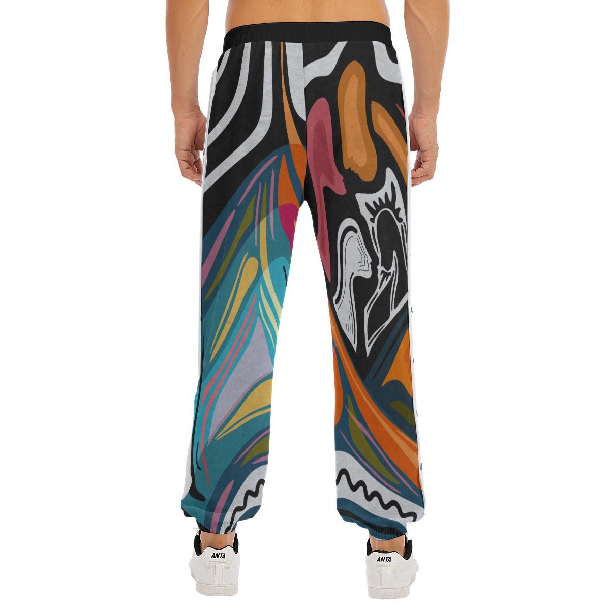 "Artsy Joyride" - Men's Buttoned Sweatpants | Pants | All Around Artsy Fashion