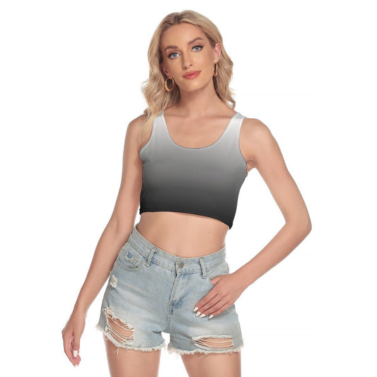 Black to White Ombré Crop Top | Shirts & Tops | All Around Artsy Fashion