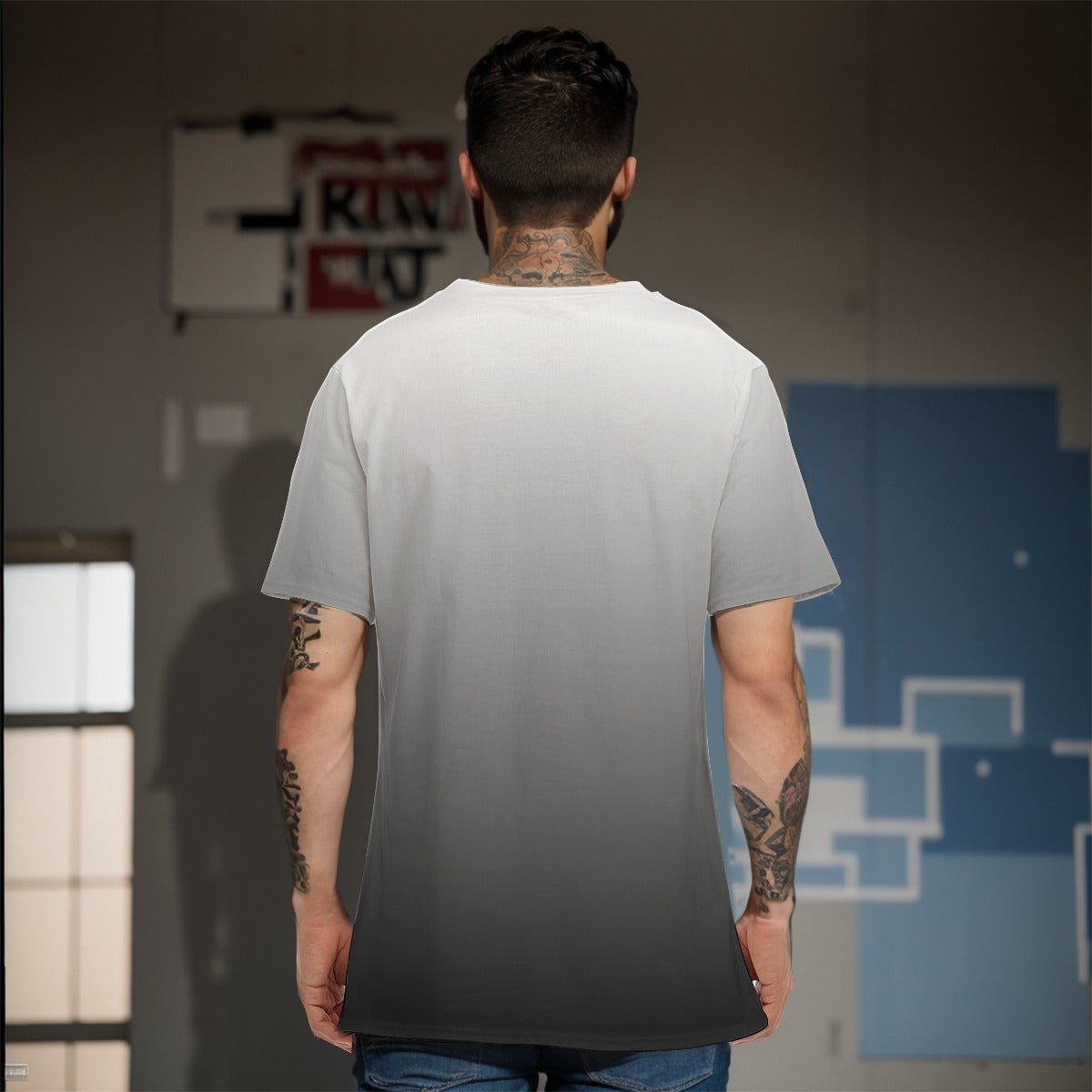 Black to White Ombré Men's T-Shirt | T-Shirts | All Around Artsy Fashion