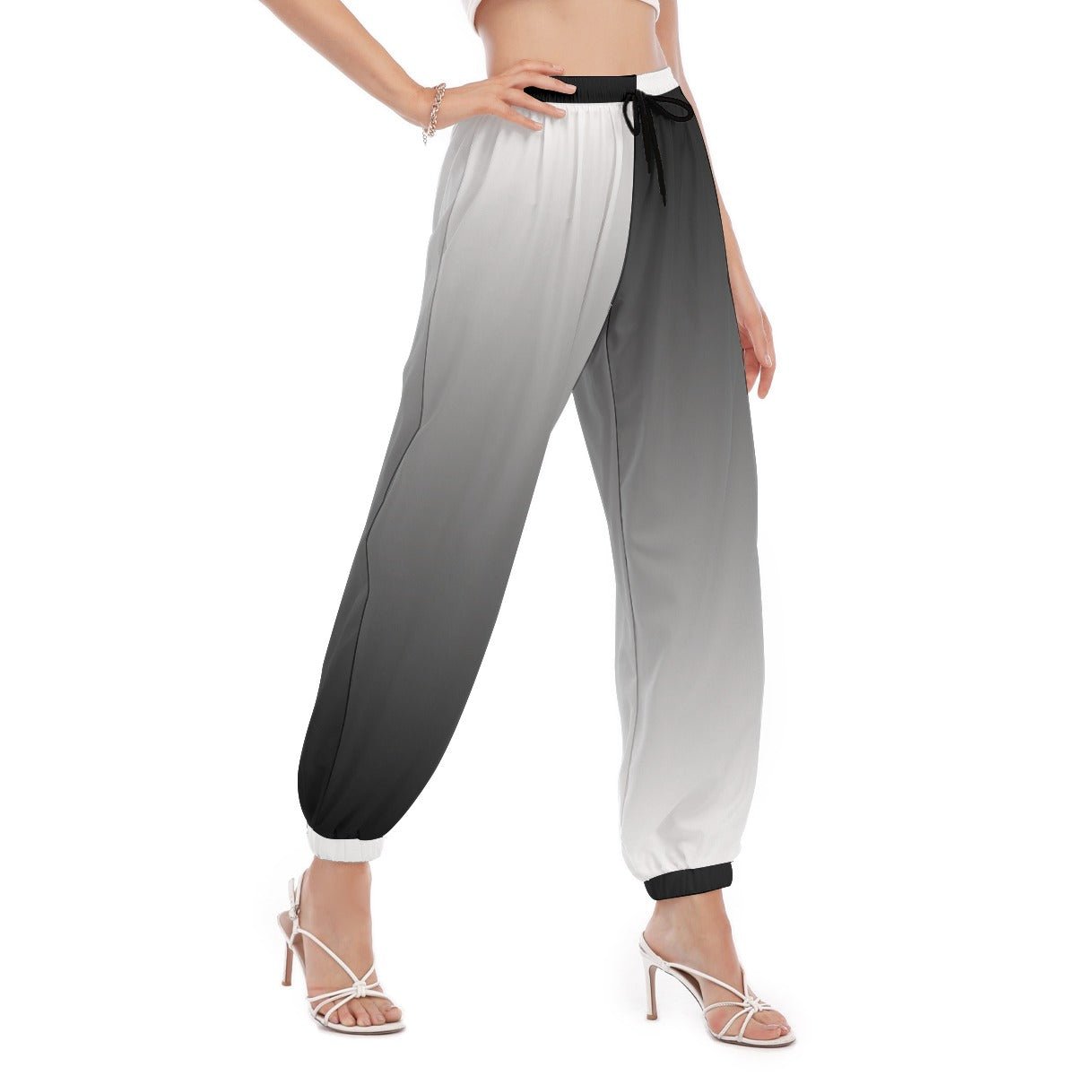 Black & White Ombré Women's Pants | Pants | All Around Artsy Fashion