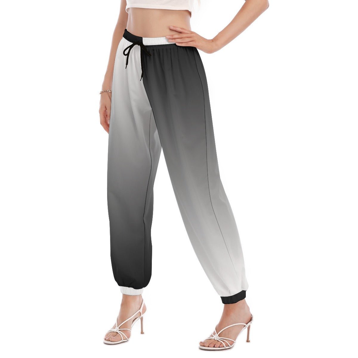 Black & White Ombré Women's Pants | Pants | All Around Artsy Fashion