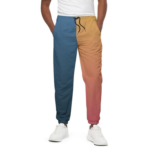 Blue & Orange Two-Tone Sweatpants | Pants | All Around Artsy Fashion