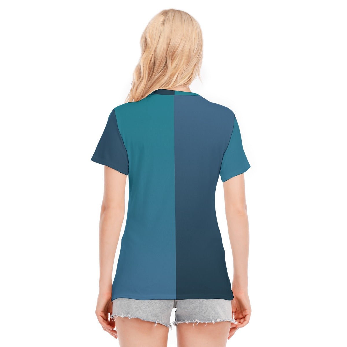 Blue Two-Tone Women's T-Shirt | T-Shirts | All Around Artsy Fashion