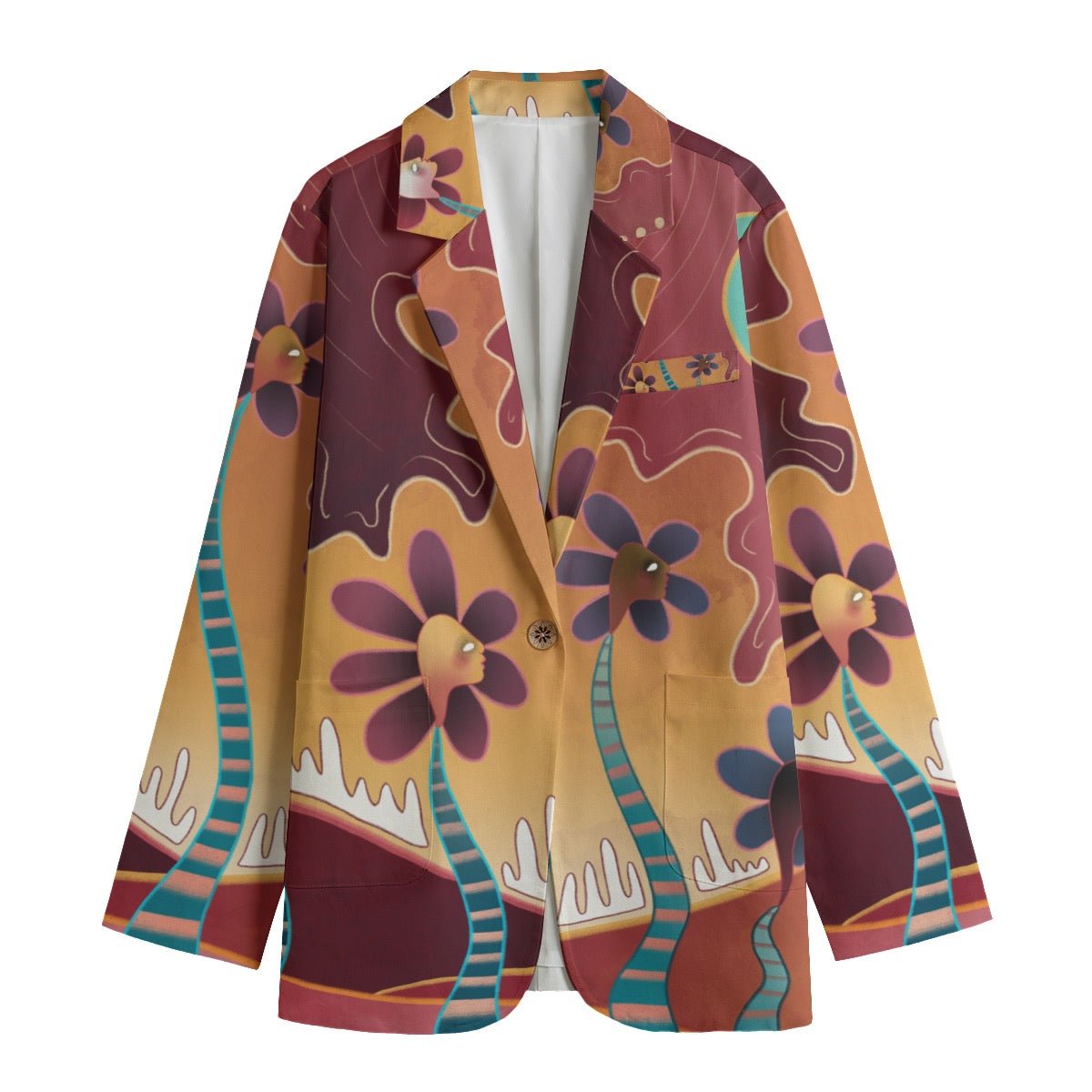 "Botanical Mirage" - Women's Blazer | Jackets & Hoodies | All Around Artsy Fashion