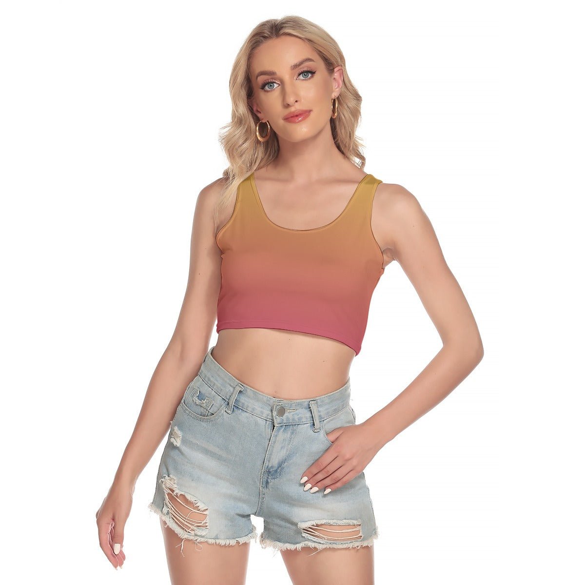 Desert Sunset Crop Top | Shirts & Tops | All Around Artsy Fashion