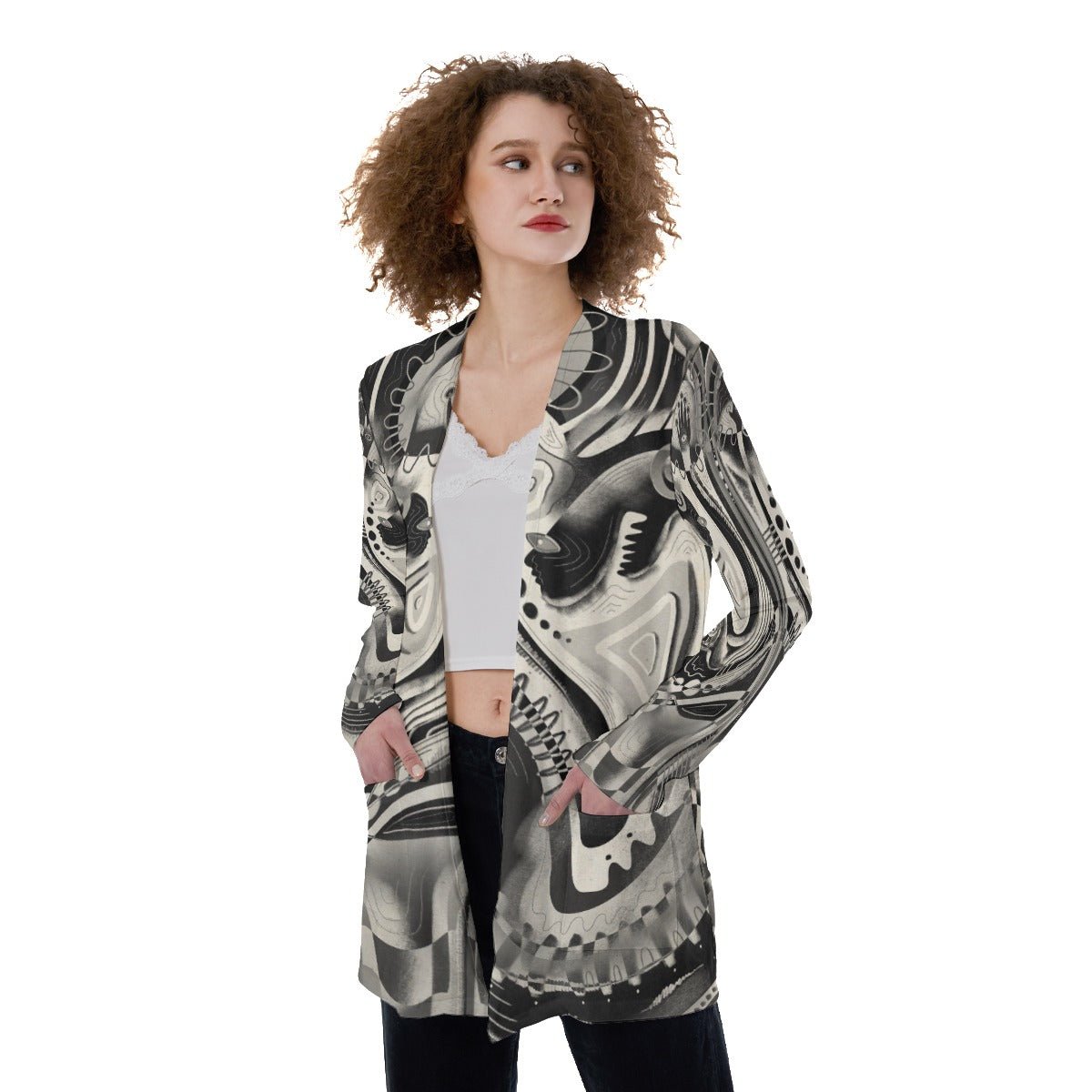 "Emotion Erosion" - Women's Cardigan | Jackets & Hoodies | All Around Artsy Fashion