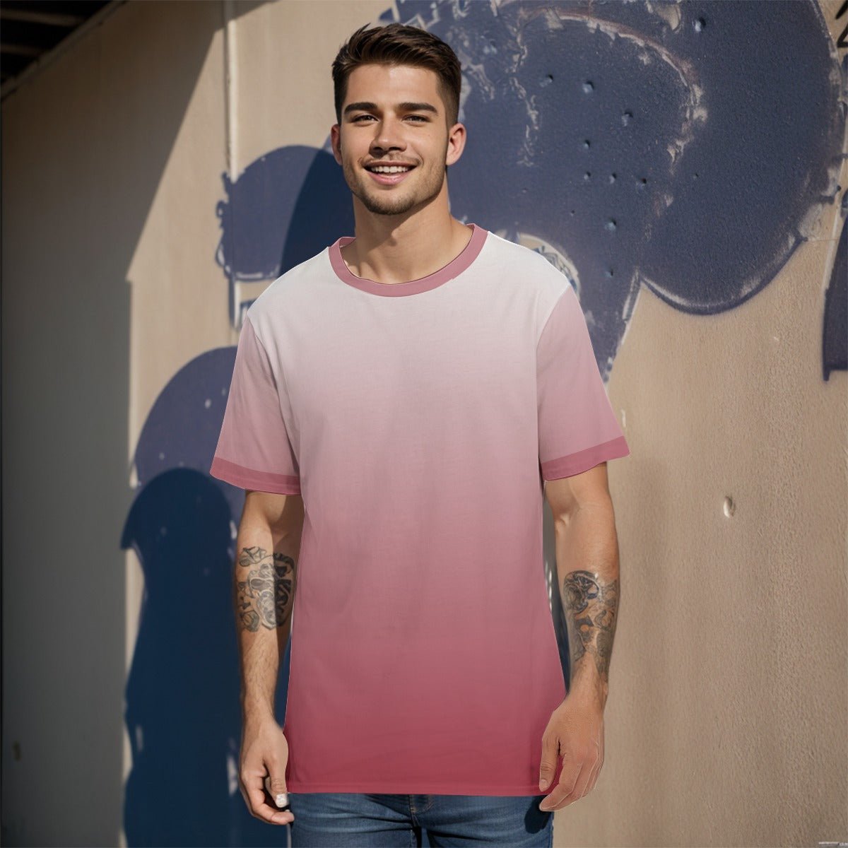 Pink Ombré Men's T-Shirt | T-Shirts | All Around Artsy Fashion