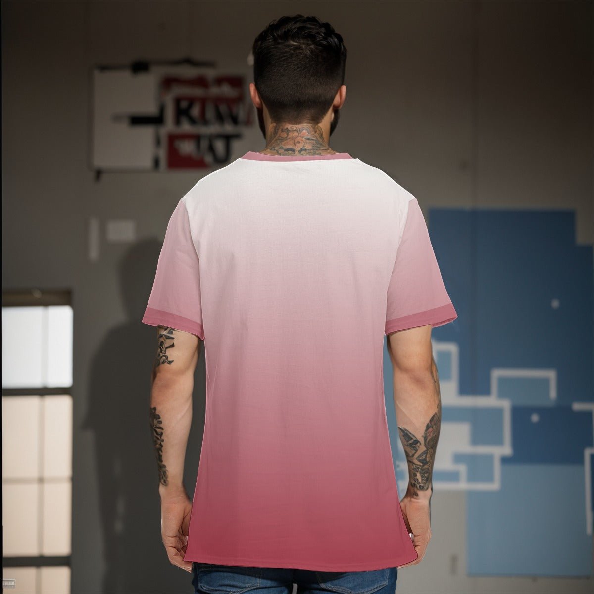 Pink Ombré Men's T-Shirt | T-Shirts | All Around Artsy Fashion