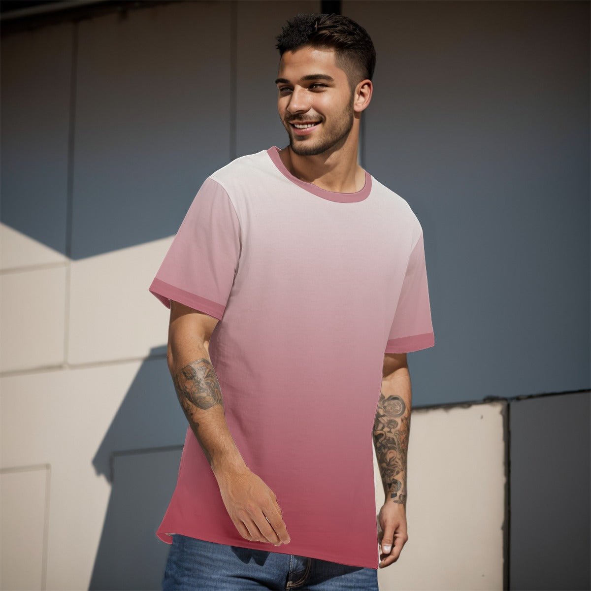 Pink Ombré Men's T-Shirt | T-Shirts | All Around Artsy Fashion