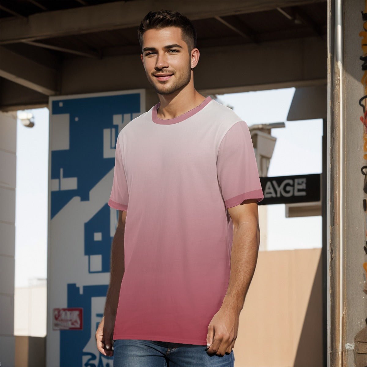 Pink Ombré Men's T-Shirt | T-Shirts | All Around Artsy Fashion