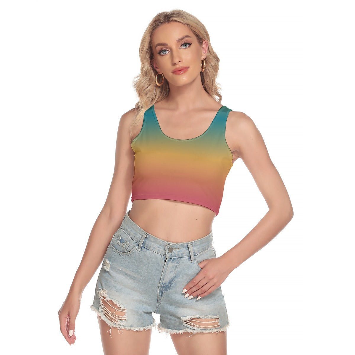 Rainbow Crop Top | Shirts & Tops | All Around Artsy Fashion