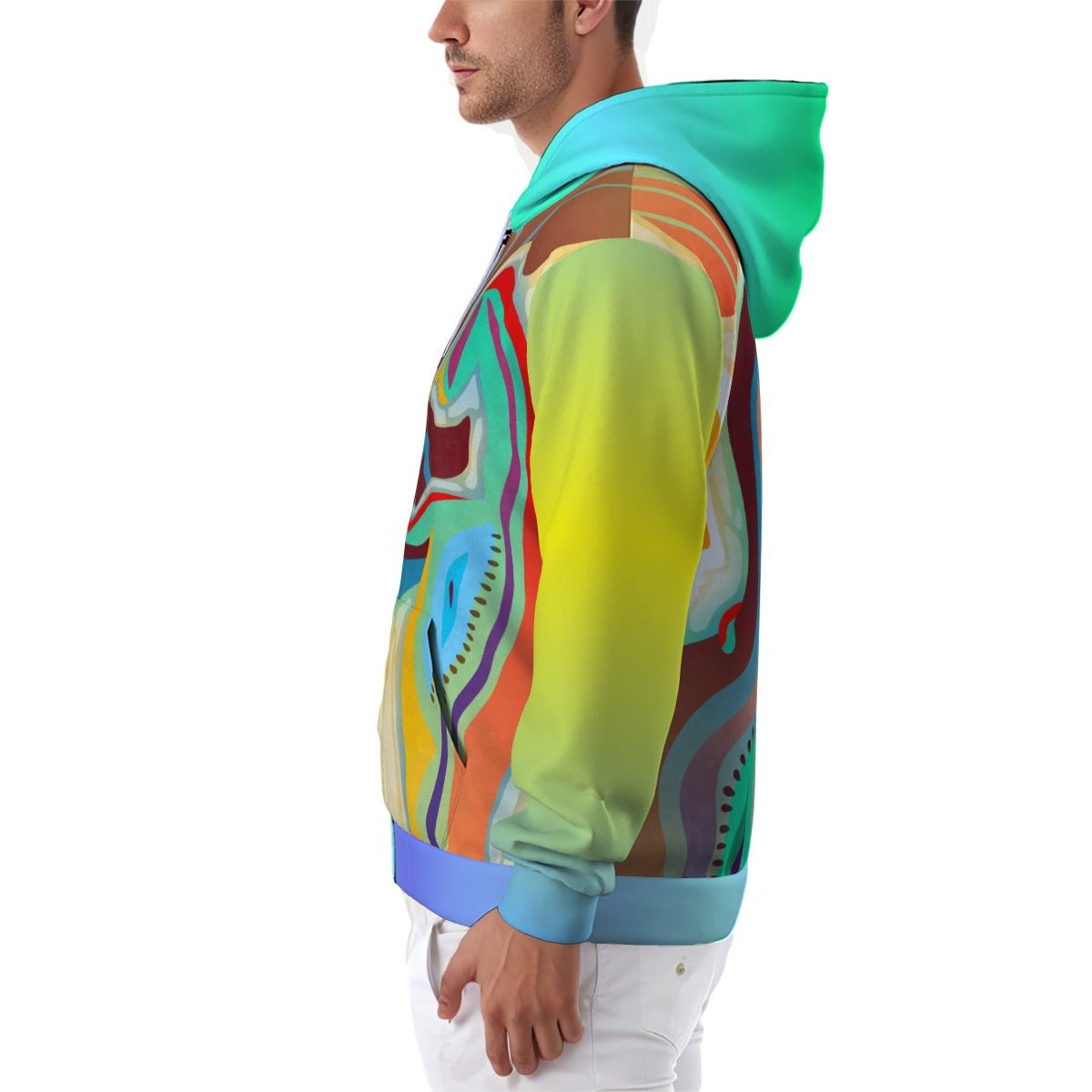 "Rainbow Embrace" - Zip Up Hoodie | Jackets & Hoodies | All Around Artsy Fashion