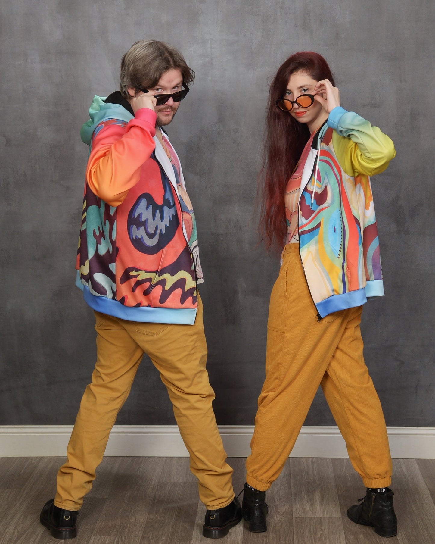 "Rainbow Embrace" - Zip Up Hoodie | Jackets & Hoodies | All Around Artsy Fashion