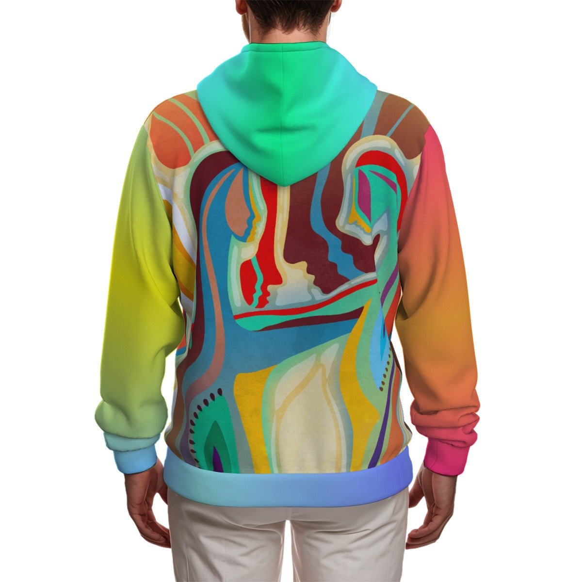 "Rainbow Embrace" - Zip Up Hoodie | Jackets & Hoodies | All Around Artsy Fashion