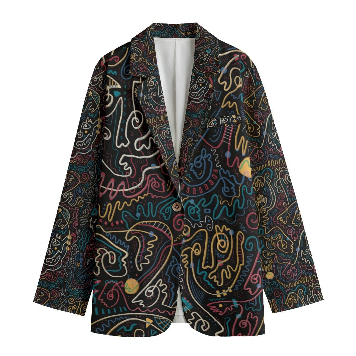 "Soul Scribbles" - Women's Blazer | Jackets & Hoodies | All Around Artsy Fashion