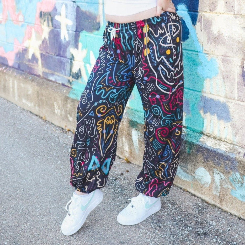 "Soul Scribbles" - Women's Pants | Pants | All Around Artsy Fashion