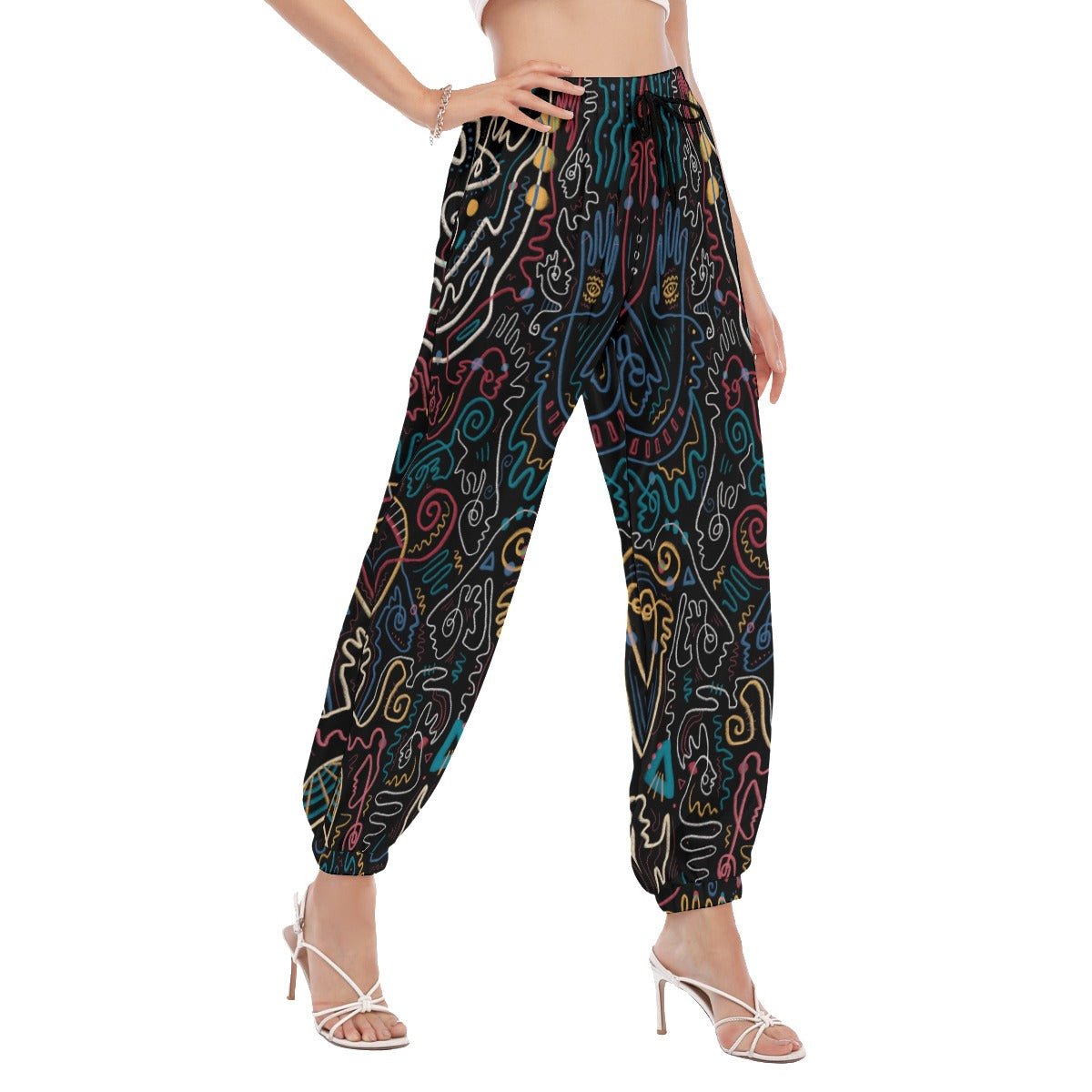 "Soul Scribbles" - Women's Pants | Pants | All Around Artsy Fashion