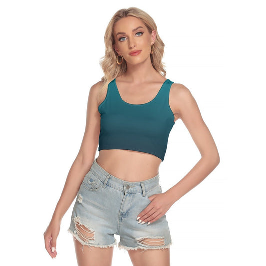 Teal Ombré Crop Top | Shirts & Tops | All Around Artsy Fashion